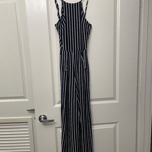 Blue and White Stripped Jumpsuit